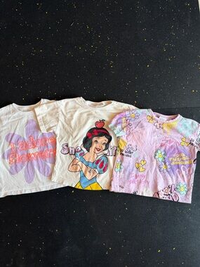 Zara White & Pastel Floral Kids Tee Trio